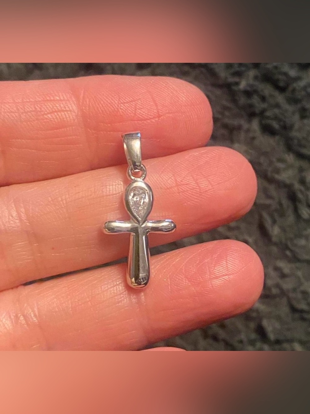Silver Ankh Quartz Crystal Drop Earrings & Pendant | Spiritual Symbol Set